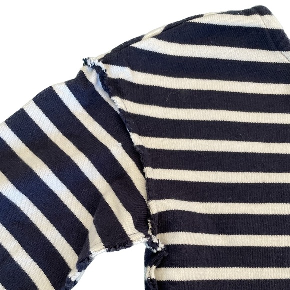 MADEWELL Luxe Long-Sleeve Tee in Falon Stripe Navy/White - Picture 3 of 4